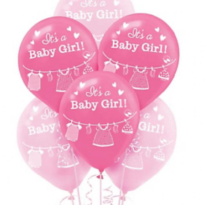 Kız Bebek 6Lı Helyum Balon (Ek Ürün Olarak Satılır)